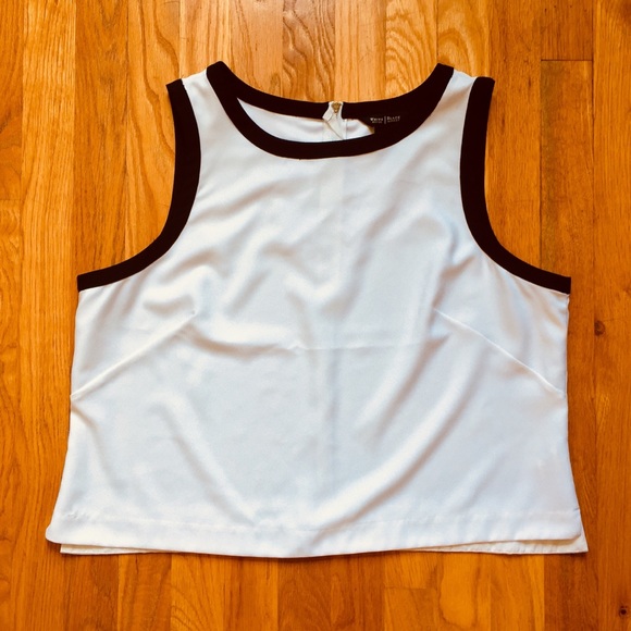 White House Black Market Tops - White House Black Market Mod Crop White Tank Top